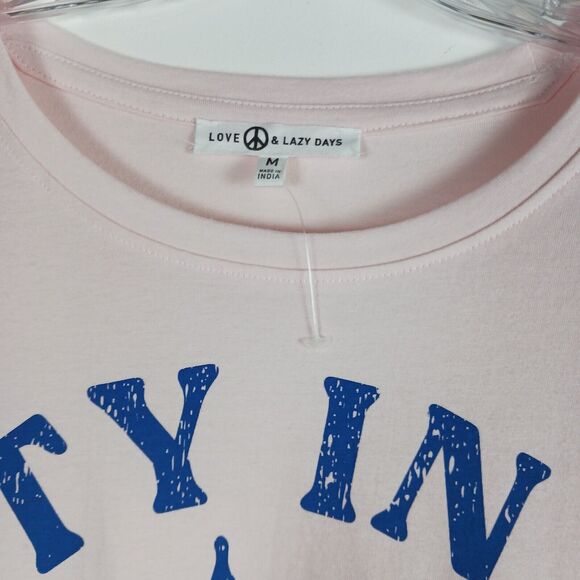 Love Peace and Lazy Days Womens M Party In The USA Tee - Picture 3 of 9